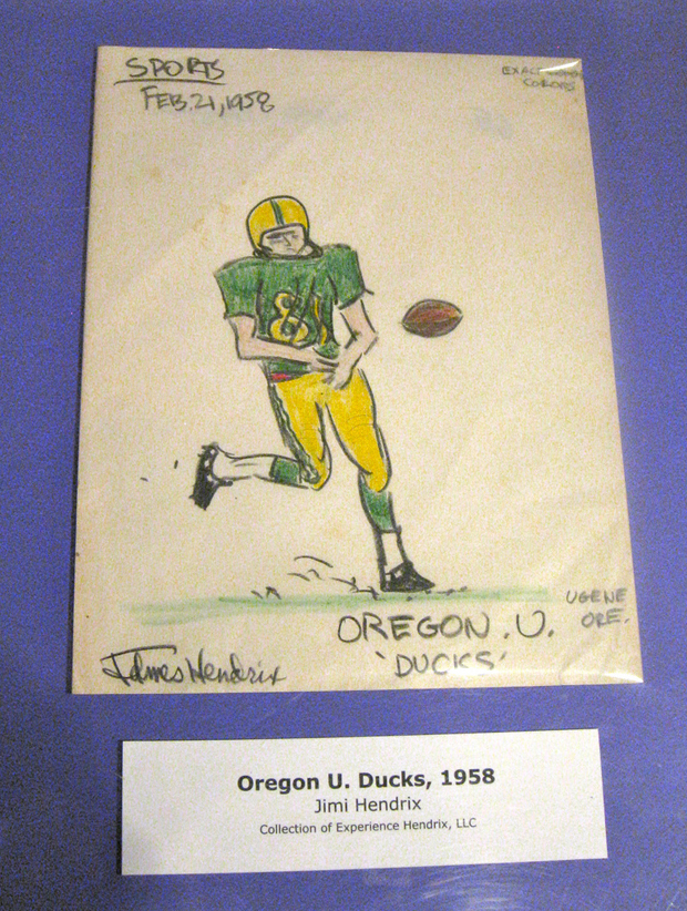Oregon em ação, em ilustração feita por Jimi Hendrix em 1958 Oregon em ação, em ilustração feita por Jimi Hendrix em 1958