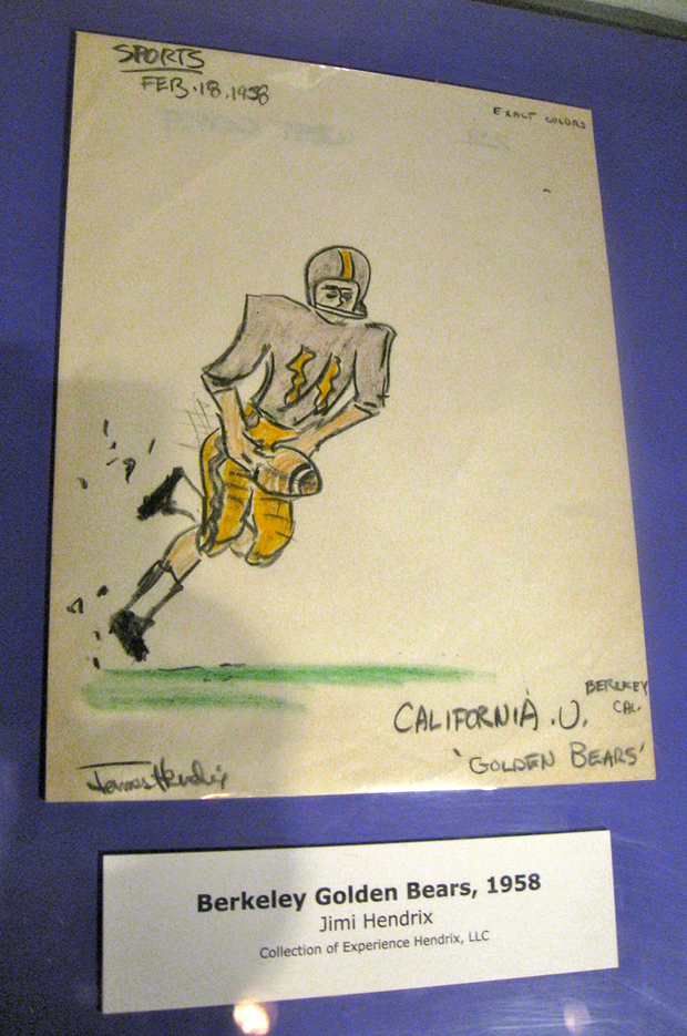Golden Bears em ação, em ilustração feita por Jimi Hendrix em 1958 Golden Bears em ação, em ilustração feita por Jimi Hendrix em 1958