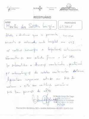 Laudo médico sobre estado de saúde de Max Laudo médico sobre estado de saúde de Max