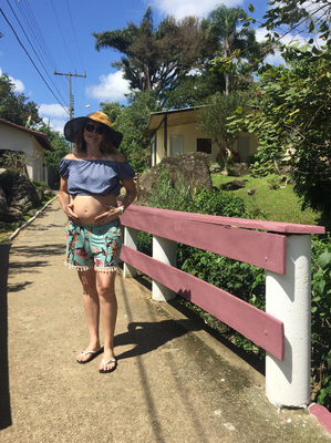 Atleta está grávida de sete meses da Julia,