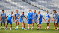 Jogadores do Grêmio durante o treinamento desta quarta-feira