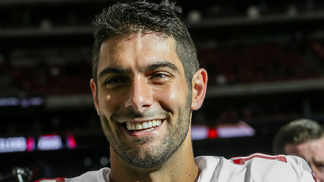 Ex-'herdeiro' de Brady, Garoppolo é a cara da esperança para os 49ers Jimmy Garoppolo enche os corações dos torcedores dos 49ers de esperança