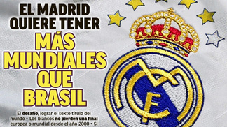 Não ligam para o Mundial? Jornal da Espanha destaca que Real Madrid pode ultrapassar Brasil Capa do Marca destaca chance do Real