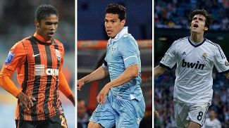 Prêmio Futebol no Mundo: Vote e escolha o melhor brasileiro da última semana no futebol internacional Douglas Costa, Hernanes ou Kaká, qual foi o melhor brasileiro do futebol internacional na última semana? Vote!