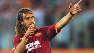 Batistuta comemora gol pela Roma Batistuta comemora gol pela Roma