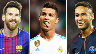 Pelos números, não tem discussão: Neymar põe Messi e Cristiano Ronaldo 'no bolso' nesta temporada Neymar Messi Cristiano Ronaldo Mosaico