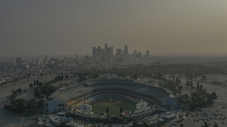 A MLB enfim adota uma 'bolha' Vista aéra do Dodger Stadium