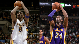 8 ou 24? Compare os números de Kobe Bryant com as duas camisas que imortalizou Kobe Bryant imortalizou os números 8 e 24 no Los Angeles Lakers