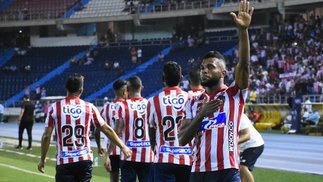 Flamengo é favorito: detalhes do Junior Barranquilla Borja comemora gol pelo Junior