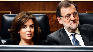 Soraya e Mariano Rajoy em 2016