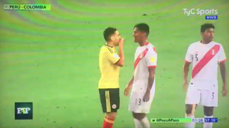 Ao saber de derrota do Chile, Falcao falou com peruanos para manterem empate Falcao tenta convencer os jogadores peruanos durante a partida