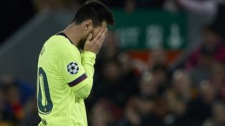 Números medíocres: como Messi virou, longe do Camp Nou, um jogador comum na hora de decidir na Champions Lionel Messi, do Barcelona, após derrota para o Liverpool na Champions League