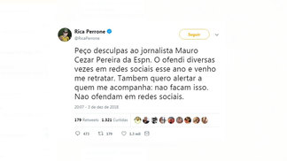 Blogueiro que foi obrigado a pedir desculpas a Mauro Cezar também responde a inquérito policial por xingamentos Perrone pediu desculpas a Mauro Cezar Pereira