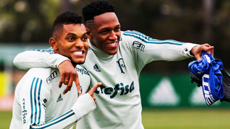 Mina e Borja são convocados pela Colômbia e desfalcarão Palmeiras no Brasileiro Mina Borja Treino Palmeiras 29/09/2017