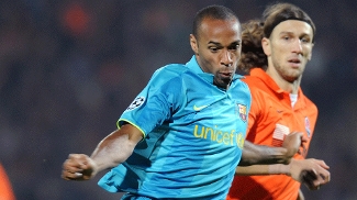 Henry abre portas do futebol dos Estados Unidos para Puyol Barcelona Henry Champions League Shakhtar 01/10/2008