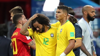 Uma fossa mais suave Marcelo e Thiago Silva mostram frustração após a derrota brasileira contra a Bélgica
