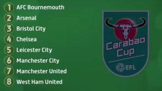 Quartas da Copa da Liga terão Leicester x Manchester City e United contra time da segunda divisão Os oito times classificados para as quartas de final da Copa da Liga inglesa