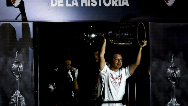 Técnico do River Plate, Marcelo Gallardo celebra a conquista da Libertadores Técnico do River Plate, Marcelo Gallardo celebra a conquista da Libertadores