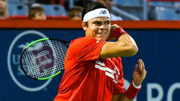 Milos Raonic, em ação no Masters de Montreal, no Canadá Milos Raonic, em ação no Masters de Montreal, no Canadá