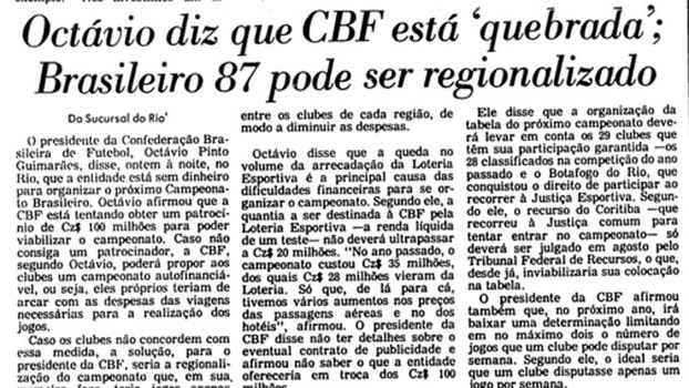 Matéria da Folha de S.Paulo em 7 de julho de 1987 Matéria da Folha de S.Paulo em 7 de julho de 1987