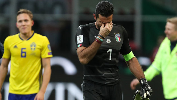 Buffon fez, diante da Suécia, seu último jogo pela seleção italiana