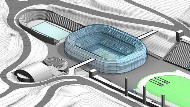 Projeto de arena multiuso que seria construída no lugar do Tobogã Projeto de arena multiuso que seria construída no lugar do Tobogã
