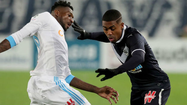 Malcom, do Bordeaux, em ação contra o Olympique de Marselha Malcom, do Bordeaux, em ação contra o Olympique de Marselha