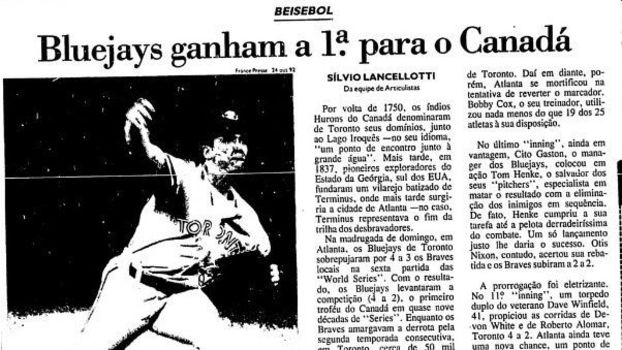 Matéria sobre beisebol Matéria sobre beisebol