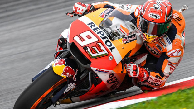 Marc Márquez durante o treino classificatório para a etapa da Áustria da MotoGP Marc Márquez durante o treino classificatório para a etapa da Áustria da MotoGP