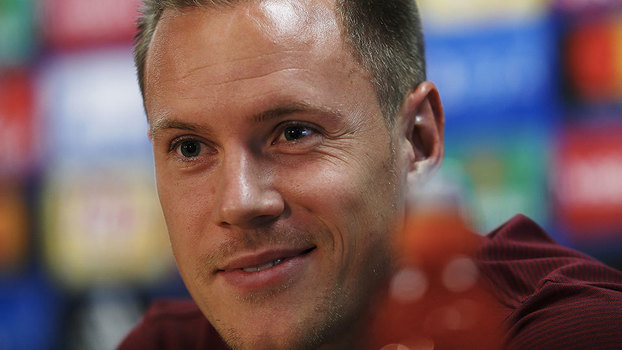 Ter Stegen em coletiva do Barcelona antes de jogo com a Juventus pela Champions