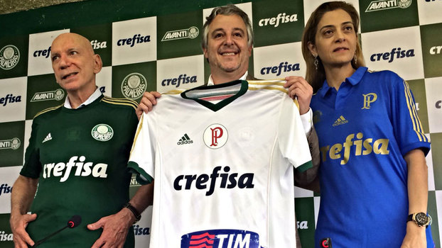 José Roberto Lamacchia, Paulo Nobre e Leila Pereira no CT do Palmeiras José Roberto Lamacchia, Paulo Nobre e Leila Pereira no CT do Palmeiras