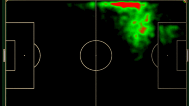 Mapa de calor de Neymar no Barcelona Mapa de calor de Neymar no Barcelona