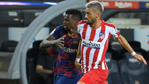 Semedo, do Barcelona, e Carrasco, do Atlético de Madrid Semedo, do Barcelona, e Carrasco, do Atlético de Madrid
