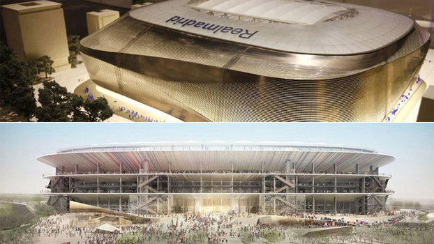 Santiago Bernabéu ou Camp Nou: qual estádio ficará mais bonito após a reforma? Santiago Bernabéu ou Camp Nou: qual estádio ficará mais bonito após a reforma?