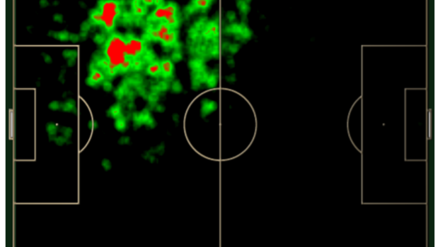 Mapa de ações com bola de Freire nas suas duas últimas temporadas Mapa de ações com bola de Freire nas suas duas últimas temporadas