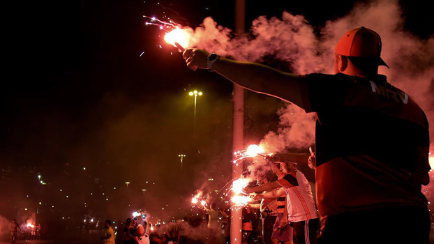 Torcedores do Flamengo antes da final contra o Independiente Torcedores do Flamengo antes da final contra o Independiente