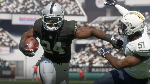 Entre uma jogada e outra, a retomada é mais rápida em Madden. Entre uma jogada e outra, a retomada é mais rápida em Madden.