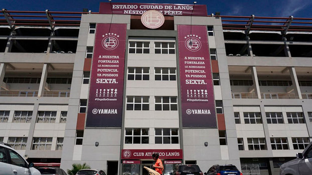 Fachada de La Fortaleza, estádio do Lanús, paco da decisão do dia 29 Fachada de La Fortaleza, estádio do Lanús, paco da decisão do dia 29