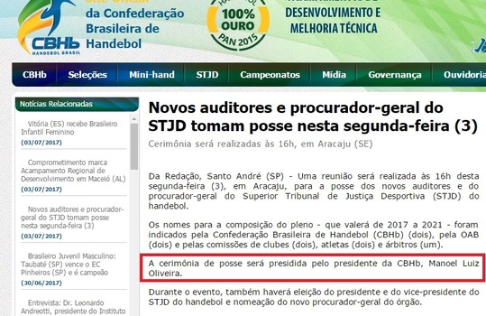Site da CBHb diz que Manoel Luiz ainda é o presidente da Confederação Site da CBHb diz que Manoel Luiz ainda é o presidente da Confederação