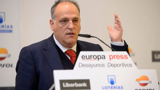 Presidente da Liga Espanhola, Javier Tebas, durante encontro promovido pela Europa Press Presidente da Liga Espanhola, Javier Tebas, durante encontro promovido pela Europa Press