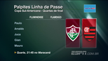 Confira os palpites do Linha de Passe para os jogos do Grêmio e quartas da Copa Sul-Americana Confira os palpites do Linha de Passe para os jogos do Grêmio e quartas da Copa Sul-Americana