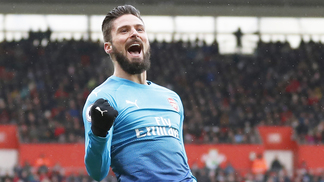 Borussia Dortmund pode tirar Giroud do Arsenal na janela de janeiro Giroud comemora gol em partida contra Southampton