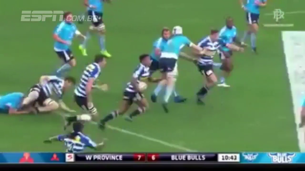 Jogador de rugby faz jogada indescritível, dribla time inteiro e anota try em segundos Jogador de rugby faz jogada indescritível, dribla time inteiro e anota try em segundos