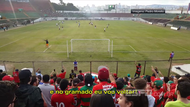 Em música, torcida da Portuguesa cita tapetão, xinga federação e promete: 'A Lusa não vai acabar' Em música, torcida da Portuguesa cita tapetão, xinga federação e promete: 'A Lusa não vai acabar'