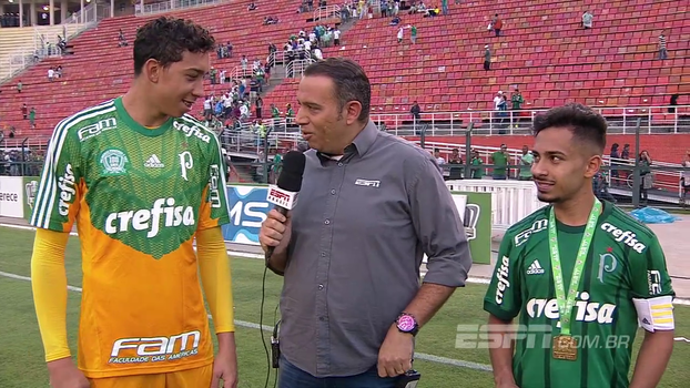 Destaques do título do Palmeiras no Sub-17, Lucas e Alanzinho comemoram e destacam: 'Tem gente que já sustenta família' Destaques do título do Palmeiras no Sub-17, Lucas e Alanzinho comemoram e destacam: 'Tem gente que já sustenta família'