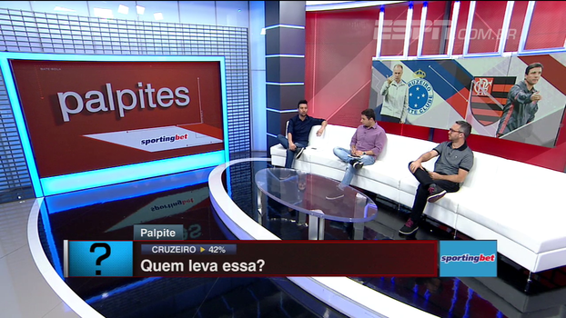 Bate Bola na Veia projetam confronto e dão seus palpites para Cruzeiro x Flamengo Bate Bola na Veia projetam confronto e dão seus palpites para Cruzeiro x Flamengo