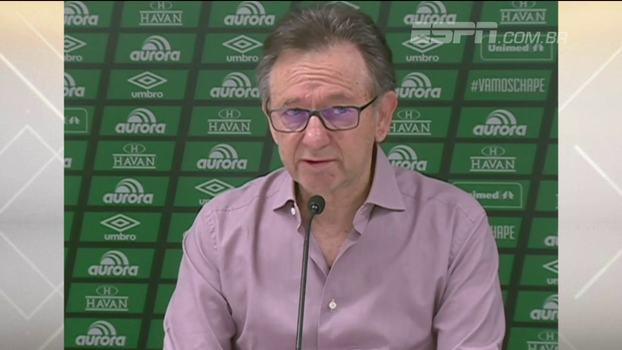 Vin&iacute;cius Eutr&oacute;pio e presidente da Chape falam da demiss&atilde;o do treinador; o cartola diz que o tempo vai mostrar se foi equivocada