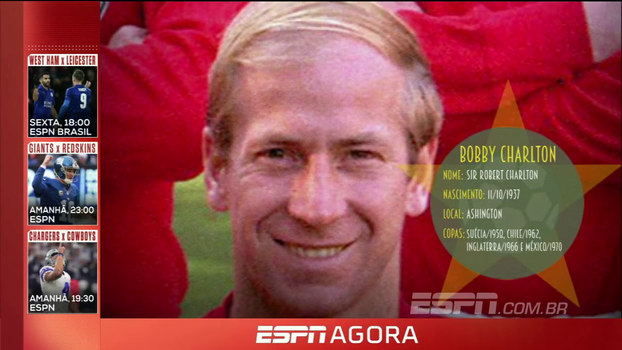 Ele foi o herói da seleção inglesa no título de 66, na Inglaterra: relembre a trajetória de Bobby Charlton nas Copas Ele foi o herói da seleção inglesa no título de 66, na Inglaterra: relembre a trajetória de Bobby Charlton nas Copas