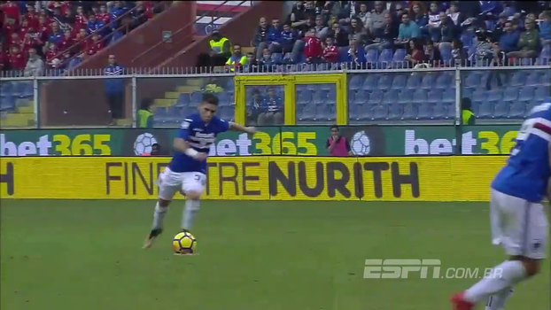 Com gol de falta absurdo, Sampdoria goleia Chievo e segue firme em sexto Com gol de falta absurdo, Sampdoria goleia Chievo e segue firme em sexto