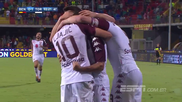 Torino marca no fim e vence Benevento fora de casa Assista ao gol da vitória do Torino sobre o Benevento por 1 a 0!